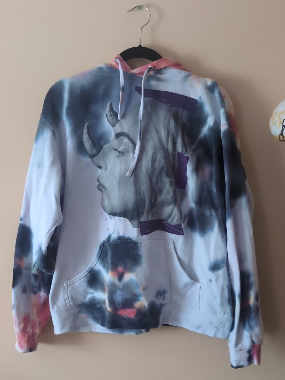 One Of One Tie-Dye Joanne Tour Meech Graphic Hoodie with Lady Gaga As Rhino